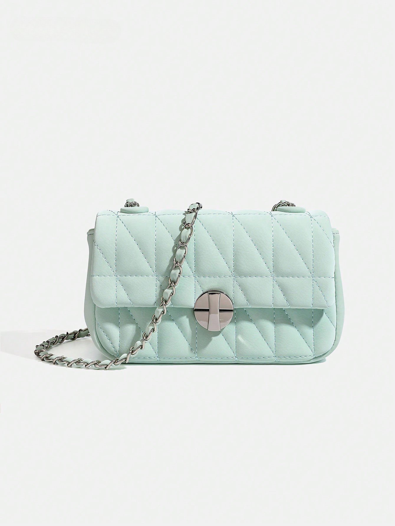 TONGHAO 8315 mint quilted chain crossbody bag