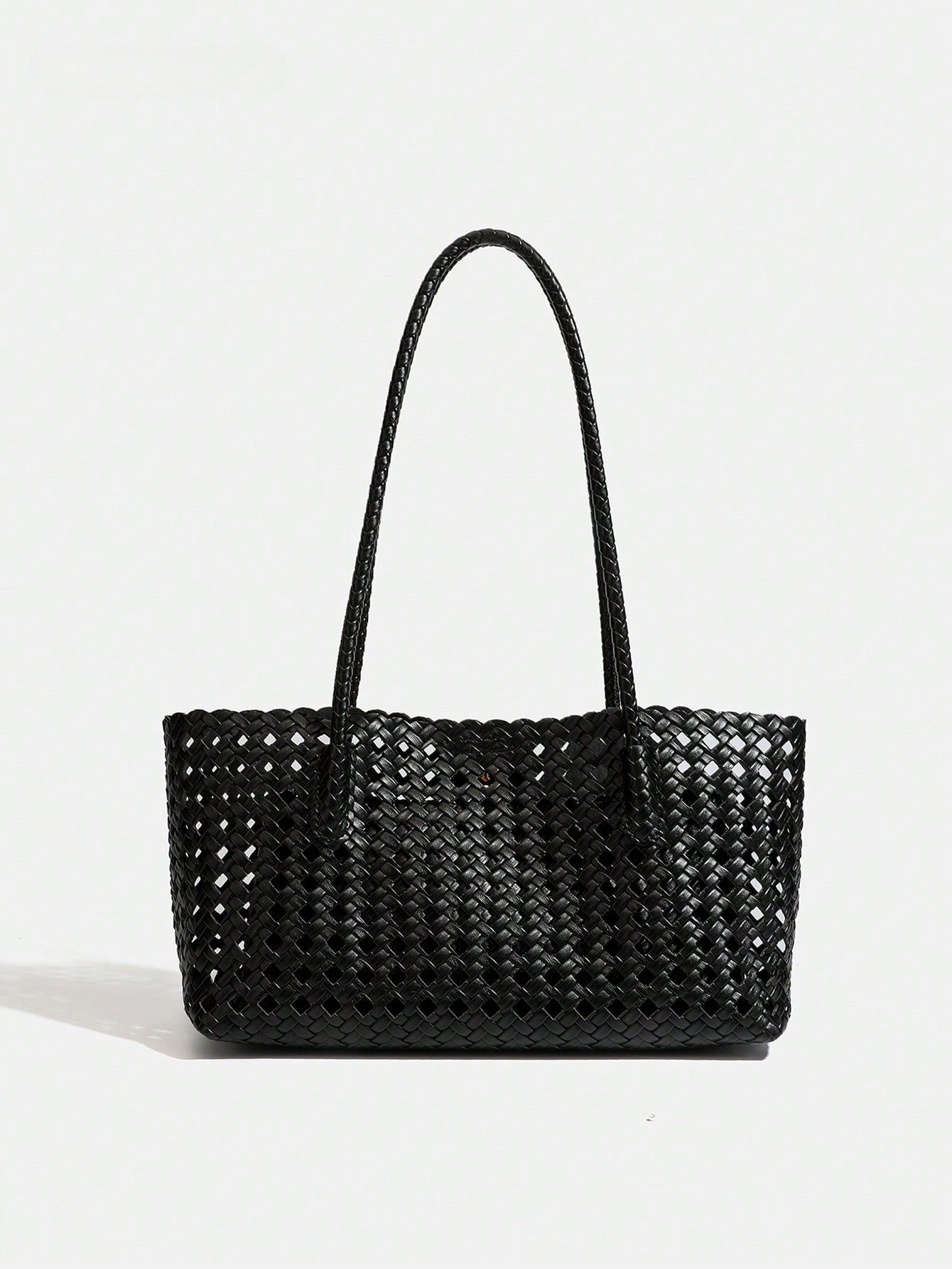 TONGHAO 8531 black open-weave tote bag
