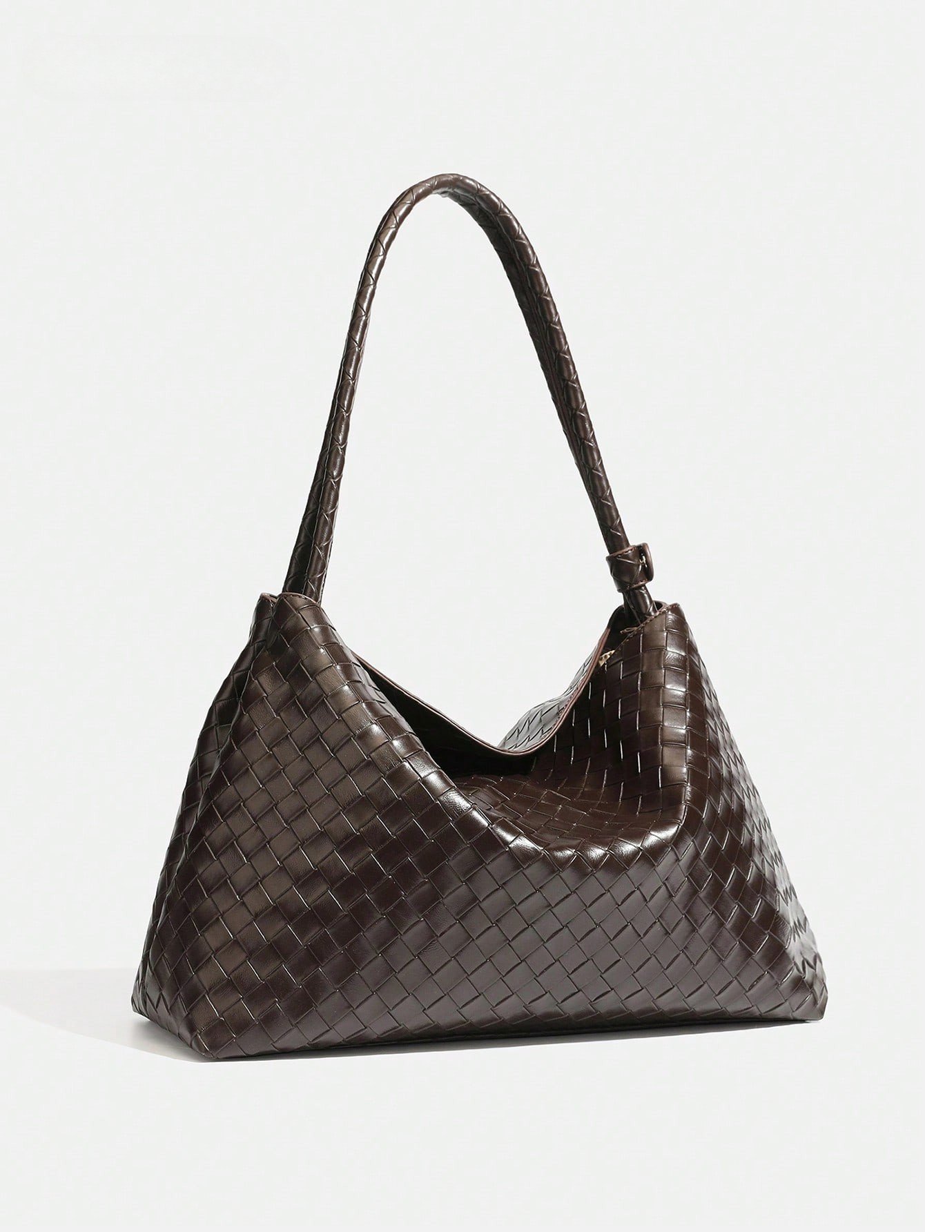 TONGHAO 8569 brown woven hobo shoulder bag